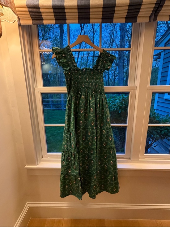 Hill House Dresses & Skirts - Hill House Green Floral Smocked Nap Dress